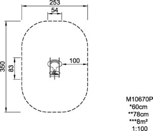 Габаритна схема гойдалки на пружині. Вказана висота,ширина,довжина виробу.