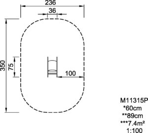 Габаритна схема гойдалки на пружині. Вказана висота,ширина,довжина виробу.