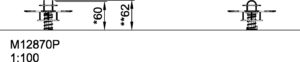 Габаритна бічна схема гойдалки на пружині. Вказана висота виробу.
