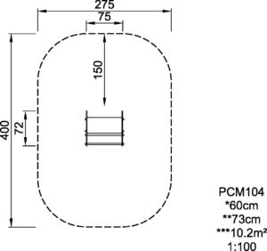 Габаритна схема гойдалки на пружині. Вказана висота,ширина,довжина виробу.