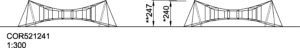 Габаритна схема Сітковий комплекс "Великий Оріон" COR521241. Вказані розміри: ширина, довжина, висота.