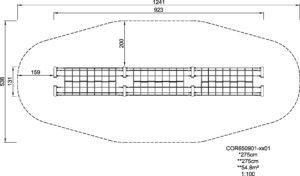 Габаритна схема Сітковий комплекс "Тунель" COR650901. Вказані розміри: ширина, довжина, висота.