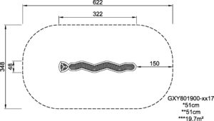 Габаритна схема виробу. Вказана висота,довжина та ширина.