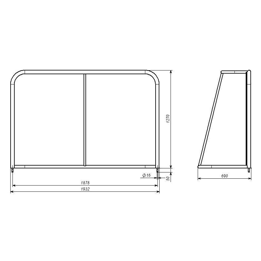 Хоккейные ворота размеры чертеж