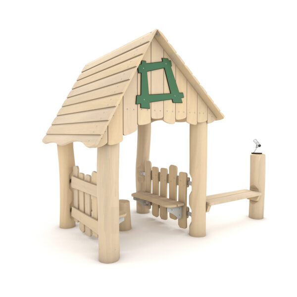 Дитячий ігровий будиночок із лавками та підзорною трубою